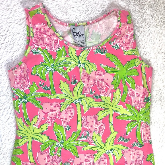 Lilly Pulitzer Pink Elephant/Palm Trees Dress - Picture 2 of 6